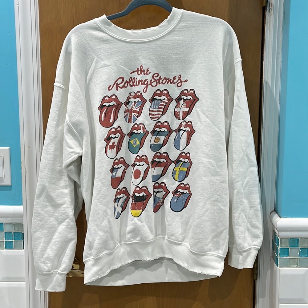 White Rolling Stones sweater
